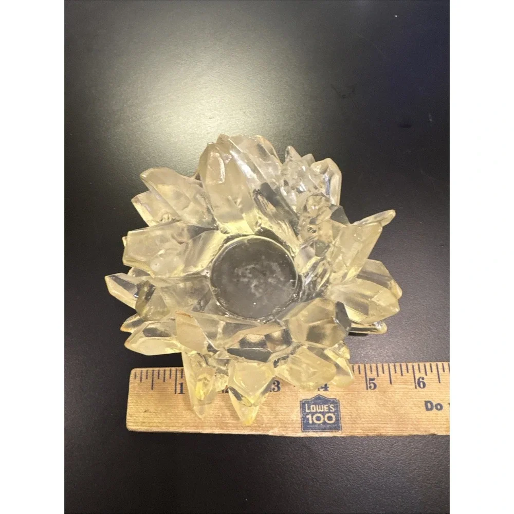 Lucite‎ Votive Candle Holder Faux Quartz Crystal